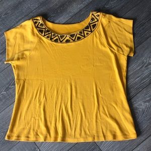 Yellow sequin top